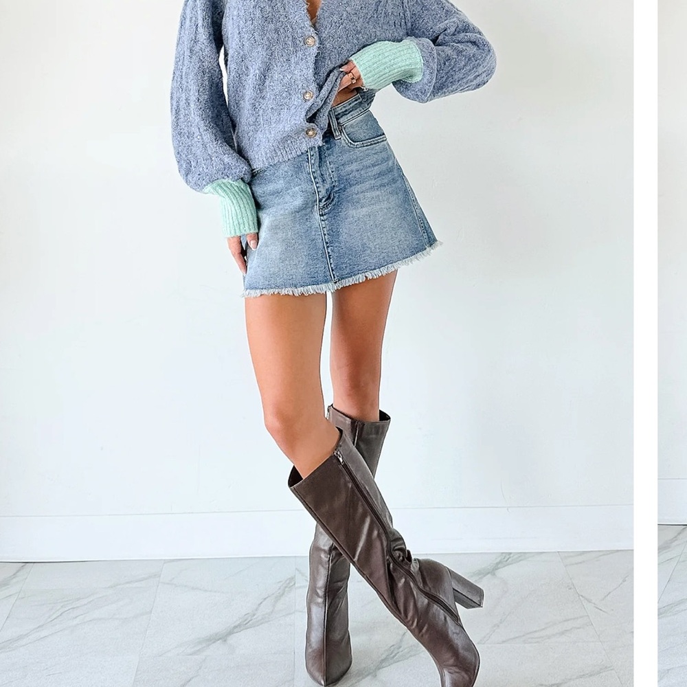 Blue and Mint Cardigan Sweater